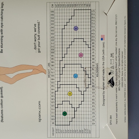 New! Spanx diamond patterned sheers in nude, size D. - Picture 4 of 5